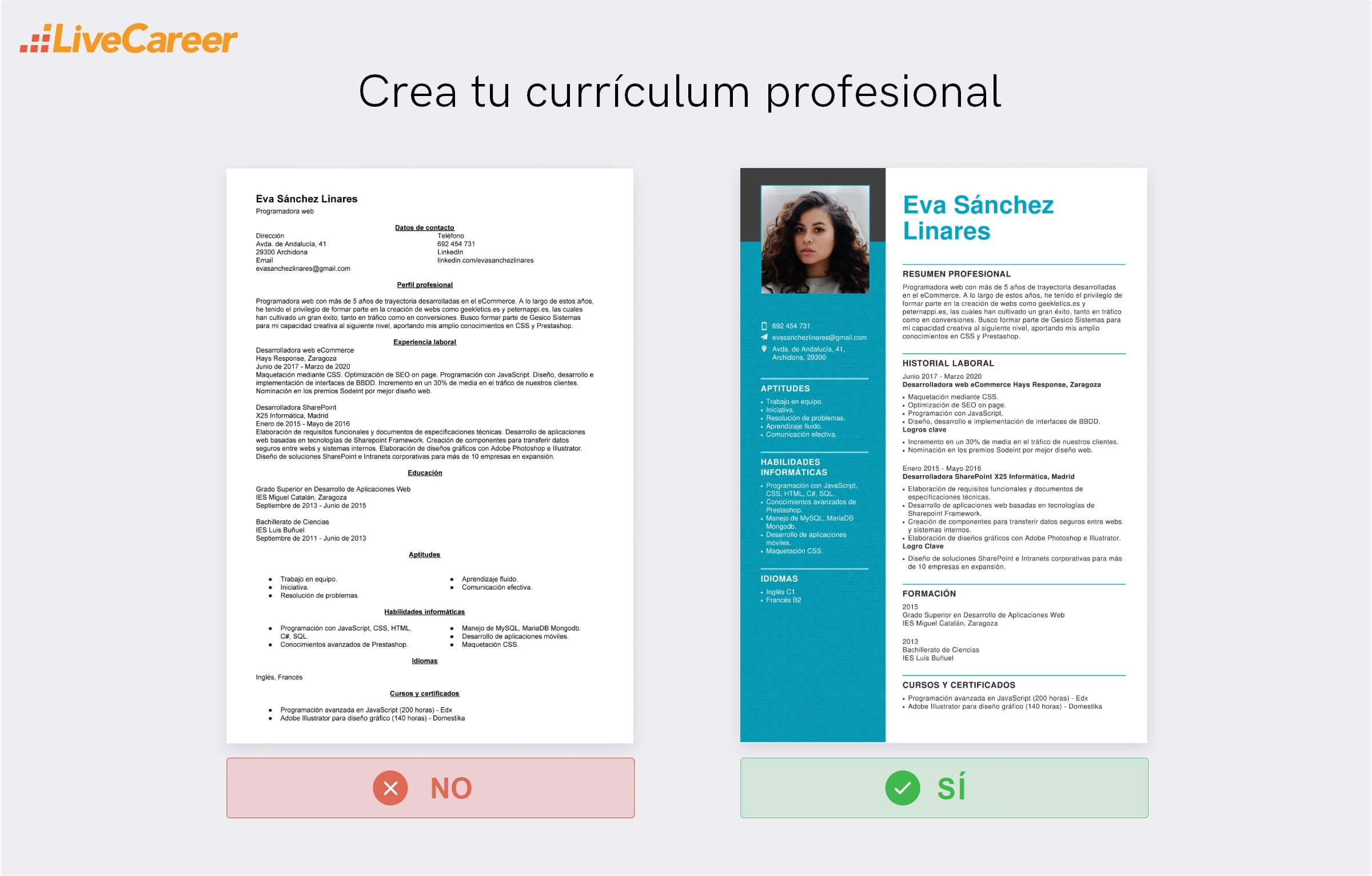 Modelo Curriculum Vitae Programador En Android Livecareer